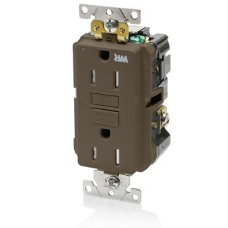 LEVITON ELECTRICAL RECEPTACLES 515R WR TR GFCI BROWN G5262-WT